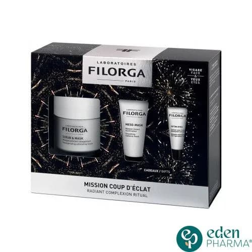 Coffret Filorga Mission Coup D'Eclat Scrub et Mask Masque Exfoliant Reoxygenant 55 ml