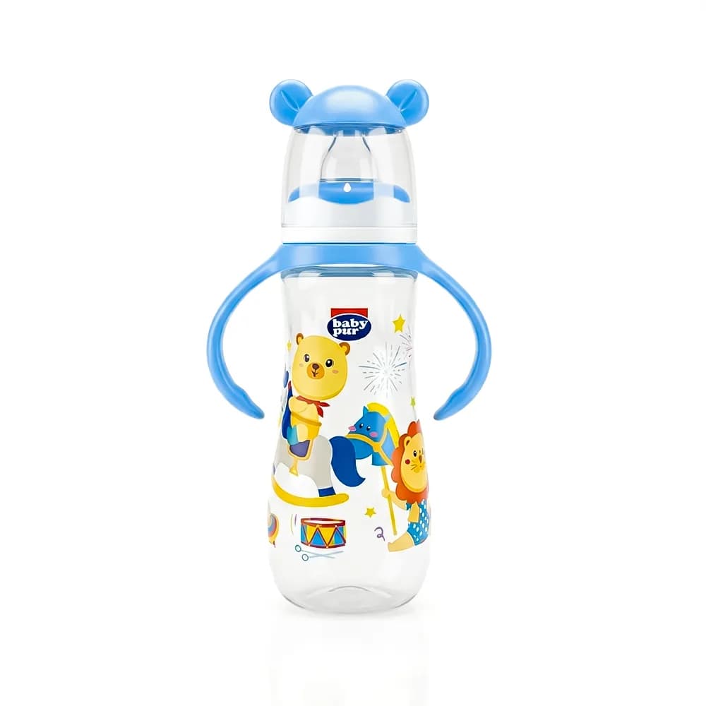 Baby Pur Biberon en Plastique Funny Avec Anse 250 ml Ref 72005