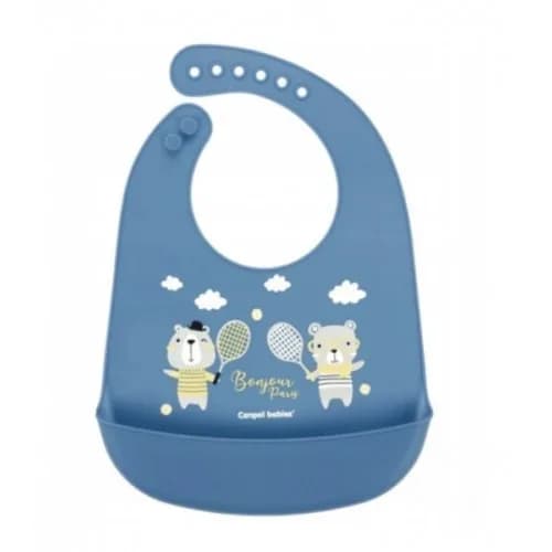 Canpol Babies Bavoir Silicone Avec Poche Bonjor Paris Rouge