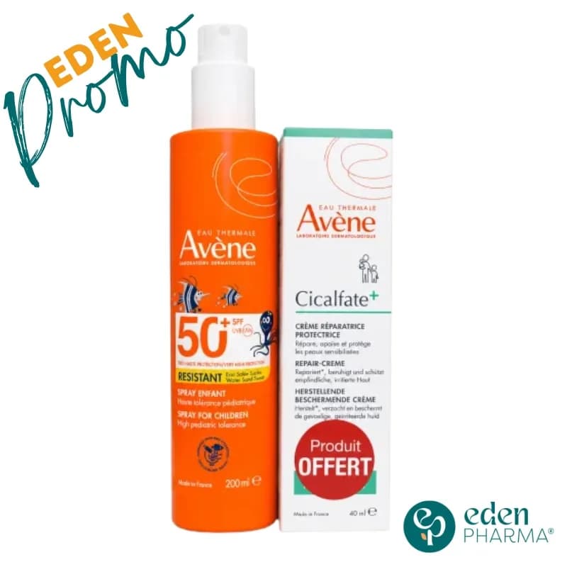 Avene Duo Spray SPF50+ Enfant + Cicalfate Creme 40 ml Gratuit
