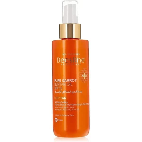 Beesline Huile de Bronzage Pure Carrot Suntan Oil Spf10, 200 ml