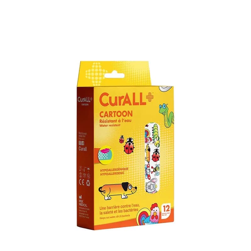 Curall Cartoon Pansements pour Enfants Boite de 12