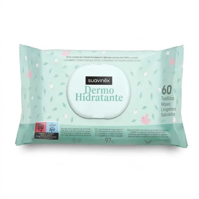 SUAVINEX LINGETTES DERMO HYDRATANTES BEBE 60UNITES