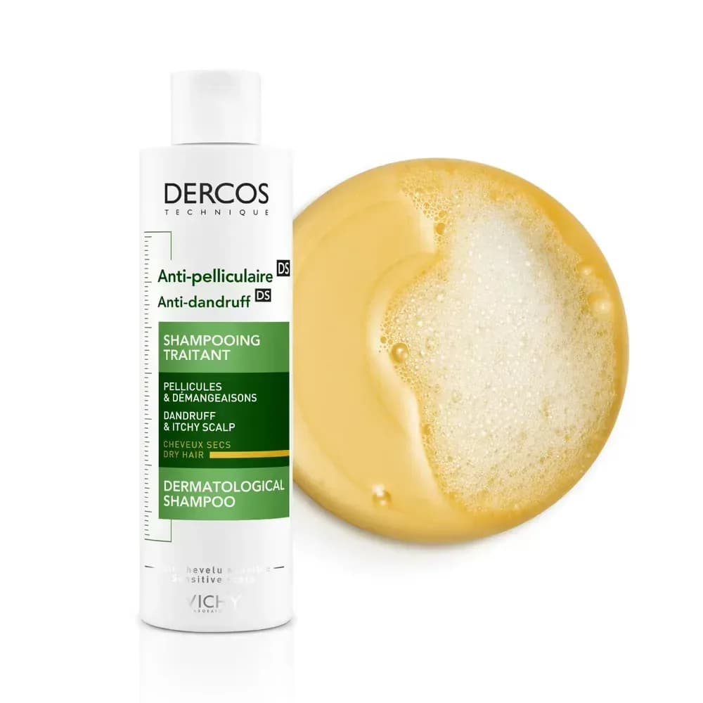 VICHY DERCOS ANTI-PELLICULAIRE SHAMPOOING TRAITANT CHEVEUX SECS 200 ML