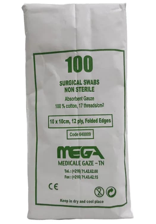 Compresses Non Stériles 10 X 10 cm Pack de 100