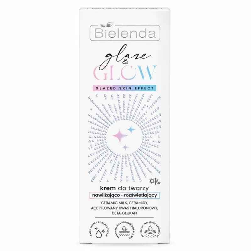 Bielenda Glaze & Glow Creme Hydratante Illuminatrice Effet Peau Glacee 50 ml