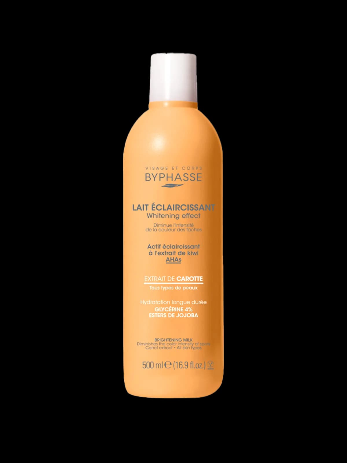 Byphasse Lait Eclaircissant Whitening Effect à L'Extrait de Carotte 500 ml
