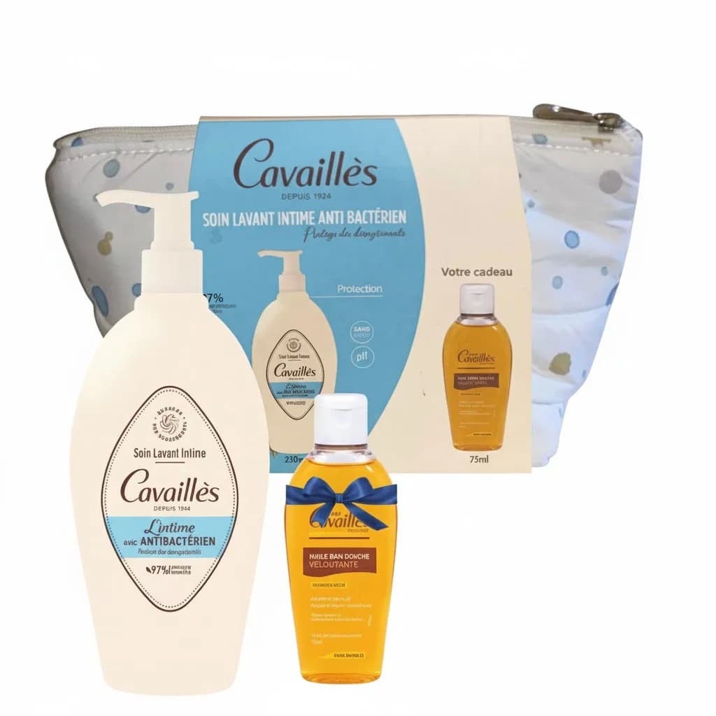 Roge Cavailles Trousse Soin Toilette Intime Naturel Anti Bacterien 250ml+huile Bain Douche Veloutante 75 ml (Offert)
