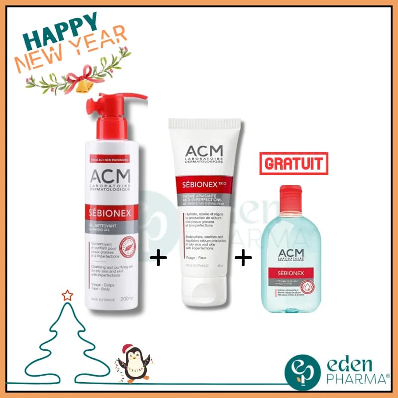 Acm Sebionex Gel + Creme Trio + Eau Micellaire Gratuit
