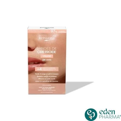 Byphasse Bandes de Cire Froide Visage Zones Delicates 24 Pieces