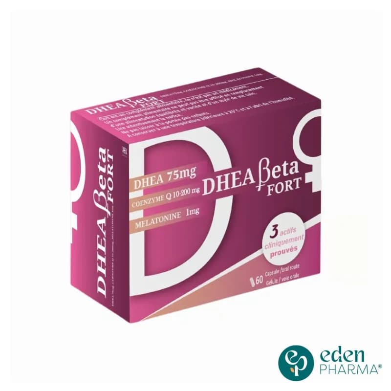 Xen Dhea Beta Fort 75 mg + Coq10 + Mélatonine Formule Triple Action Anti-Âge 60 Gélules