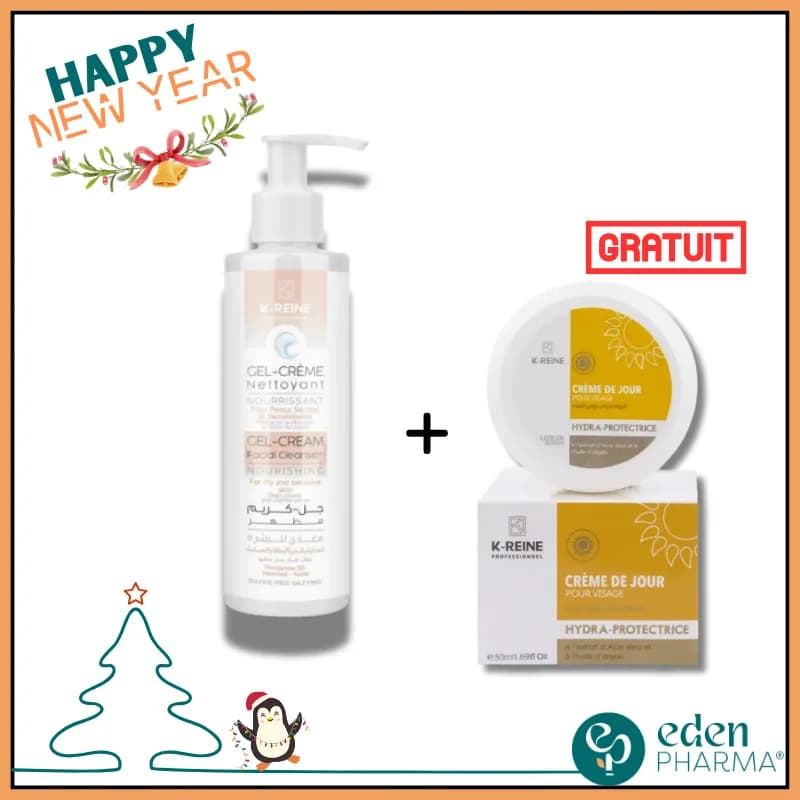 Vente Flash K-Reine Gel Nettoyant Nourissant + Creme de Jour Offert