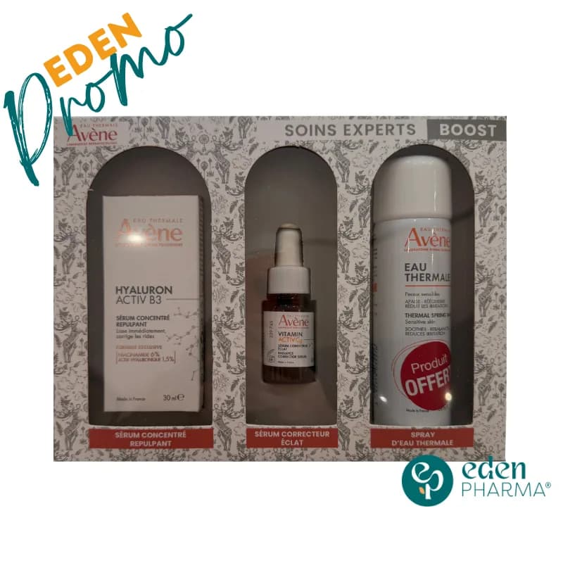 Coffret Avene Hyaluron Activ Serum Concentre Repulpant 30 ml + Avene Vitamine Cg 5 ml Offert + Avene Eau Thermal 50 ml Offert