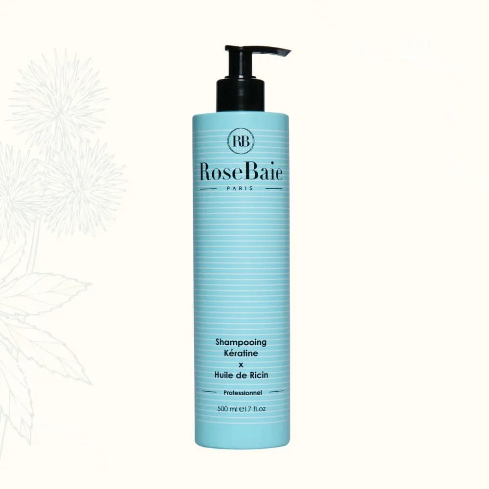 Rosebaie Shampoing Huile de Ricin X Kératine 500 ml