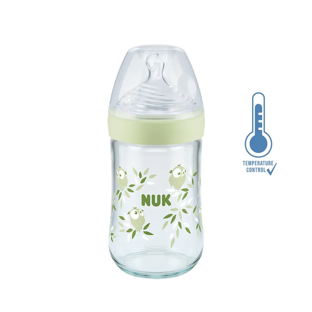 Nuk Biberon Nature Sens en Verre 240 ml Bleu