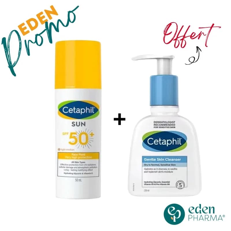 Cetaphil Pack Sun Fluide Teintee Light-Medium SPF50+ 50 ml + Gel Nettoyant 236 ml Gratuit