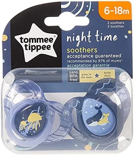 Tommee Tippee 2 Sucettes Night Time 6-18m