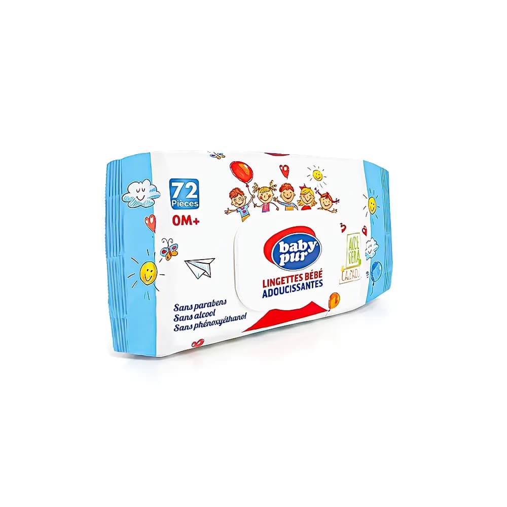 Baby Pur Lingettes Aloe Vera et Calendula B/72 Pieces