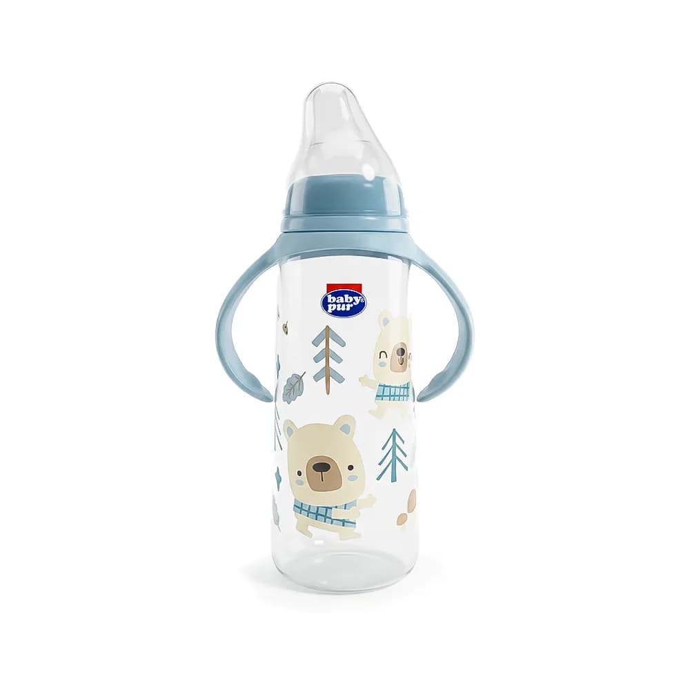 Baby Pur Biberon Angulaire en Plastique Avec Anse 250 ml Ref 72502