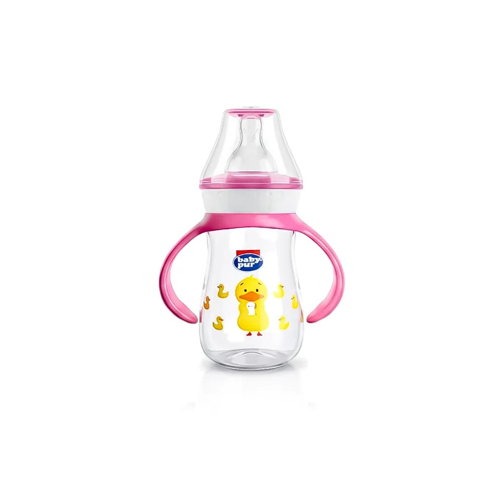 Baby Pur Biberon en Plastique Avec Anses Couvercle Torsade 125 ml 72008