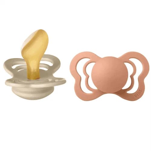 Bibs 02 Sucettes Couture Pacifier Vanilla Peach Size 2