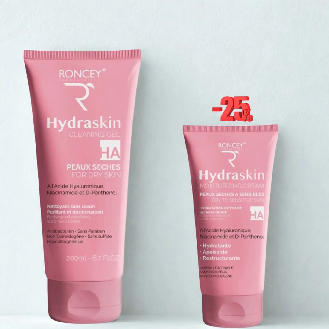 Roncey Coffret Octobre Rose Hydraskin Gel 200ml+creme Hydratante 50 ml (-25%)