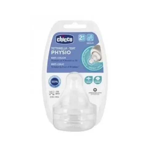 Chicco Lot de 2 Tetines Silicone, 2 m+