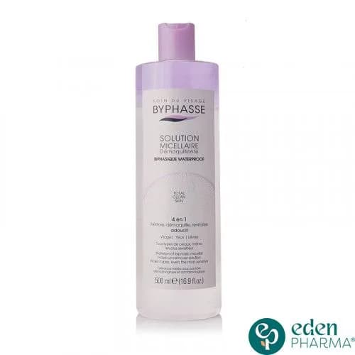 Byphasse Solution Micellaire Demaquillante 4 en 1 Biphasique Waterproof 500 ml