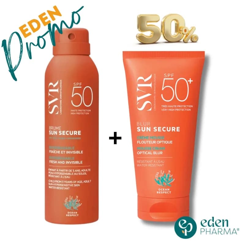 Pack SVR Sun Scure Brume SPF 50+ 200 ml + SVR Sun Secure Blur SPF50+ (-50%)