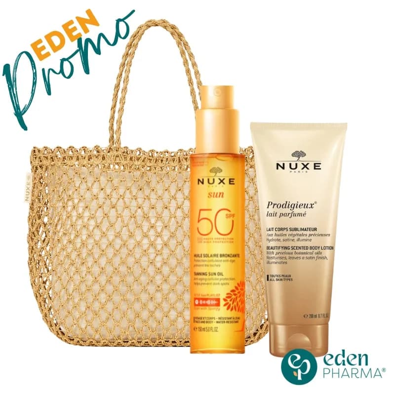 Nuxe Sac Sun Huile Bronzante SPF50+ 150 ml + Huile de Douche 200 ml