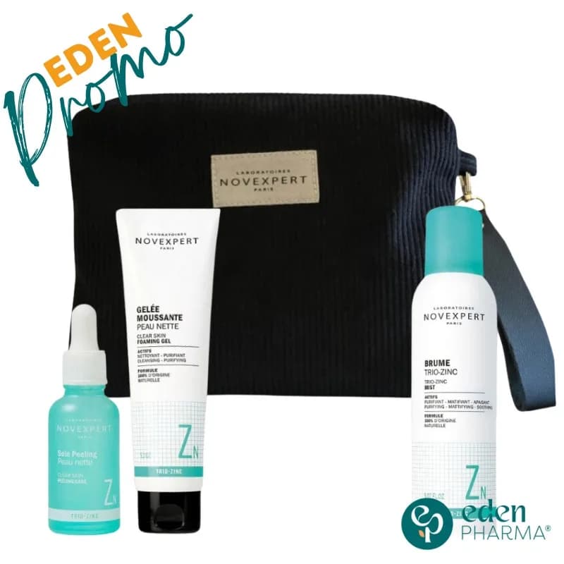 Novexpert Trousse Soin Peeling Peau Nette 30ml+gelee Moussante 150g+brume Trio Zinc 150 ml