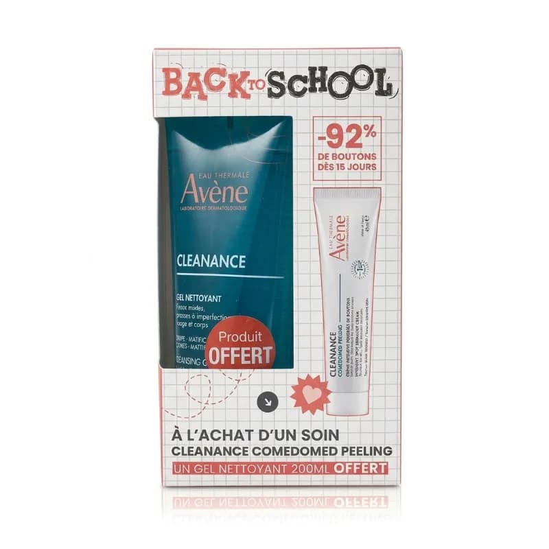 AVENE CLEANANCE COMEDOMED PEELING 40ML + GEL NETTOYANT 200ML OFFERT