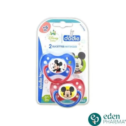 Dodie 2 Sucettes Mickey Anatomique Silicone 6 m+