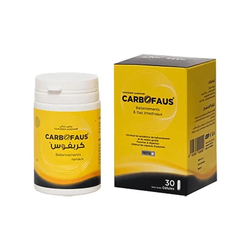 Protège+ Carbofaus Ballonnements et Gaz Intestinaux 30 Gelules