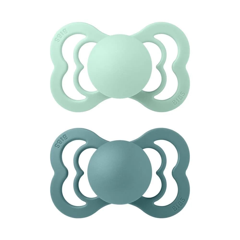Bibs 2 Sucettes Supreme Nordic Mint Island Sea Size 1