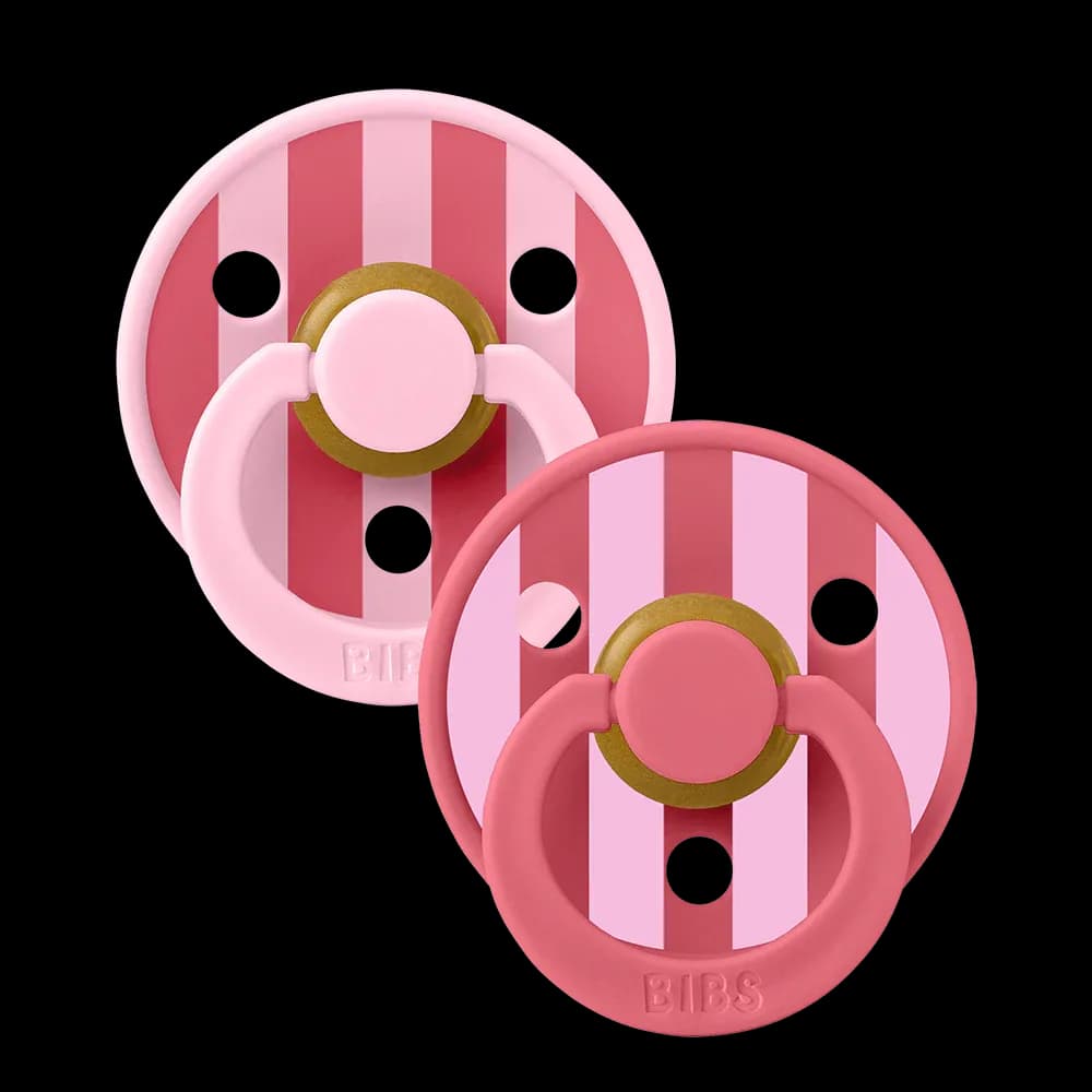 BIBS STUDIO COLOUR 2 SUCETTES TAILLE 2 BABY PINK CORAL MIX 6 À 18 MOIS