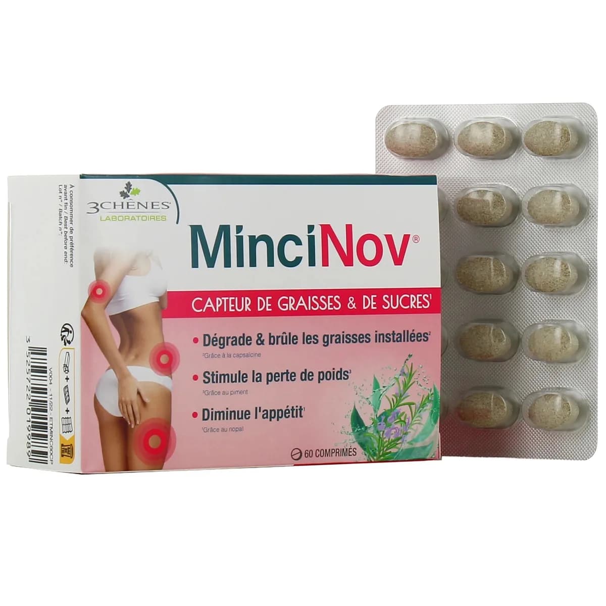 3 Chenes Mincinov Innovation Perte de Poids, 60 Comprimes