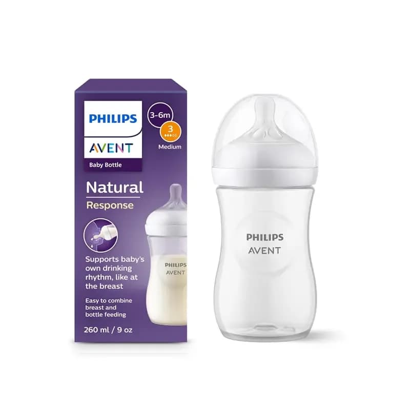 AVENT BIBERON NATURAL RESPONSE EN PLASTIQUE 260ML 3-6M SCY903/67
