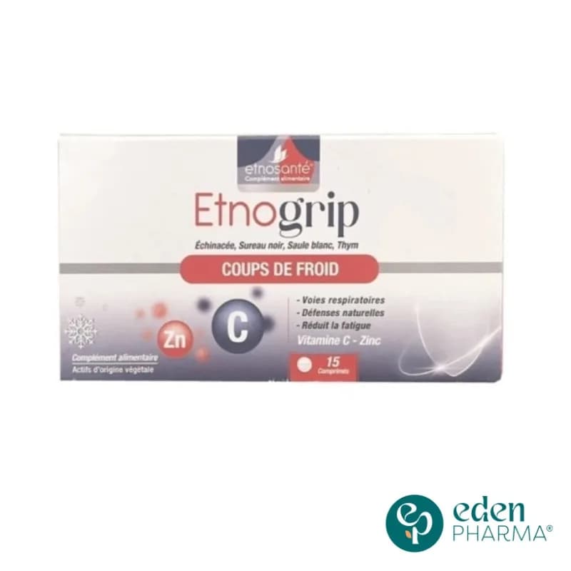 Etnogrip Vitamine C-Zinc Coups de Froid 15 Gelules