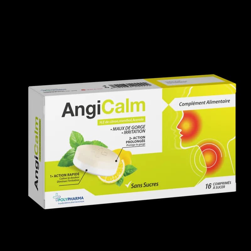 Polypharma Angicalm Citron 16 Comprimer a Sucer