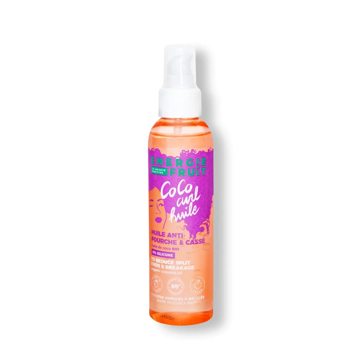 Energie Fruit Huile Anti Fourche et Casse Cheveux Boucles Coco Curly 150 ml