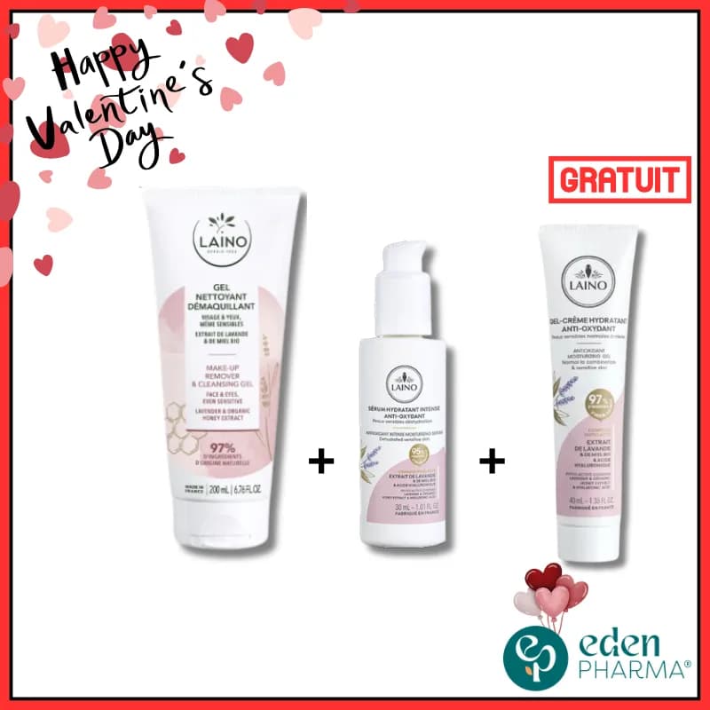 Pack Eclat Laino Gel Nettoyant + Laino Serum + Laino Creme Hydratante Gratuit