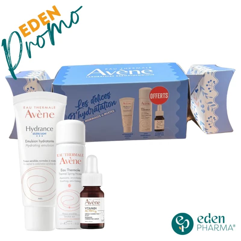 Avene Coffret Delice Hydration Peau Mixte UV Hydrance Legere SPF 30 50ml+eau Thermale 50 ml + Serum Activ Cg 10 ml