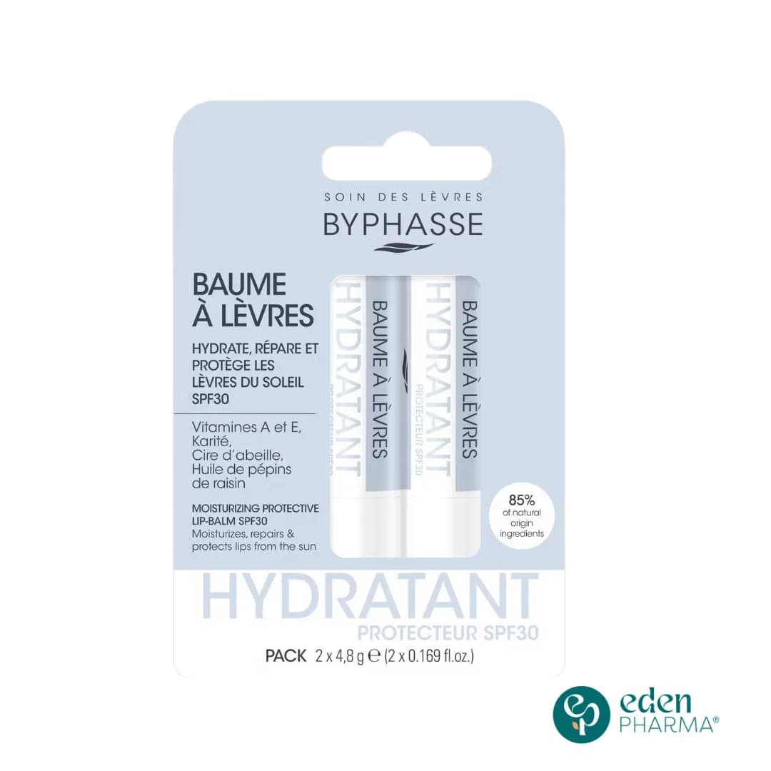 Byphasse Baume Lèvres Hydratant Repare et Protege SPF 30 (2x4,8gr)
