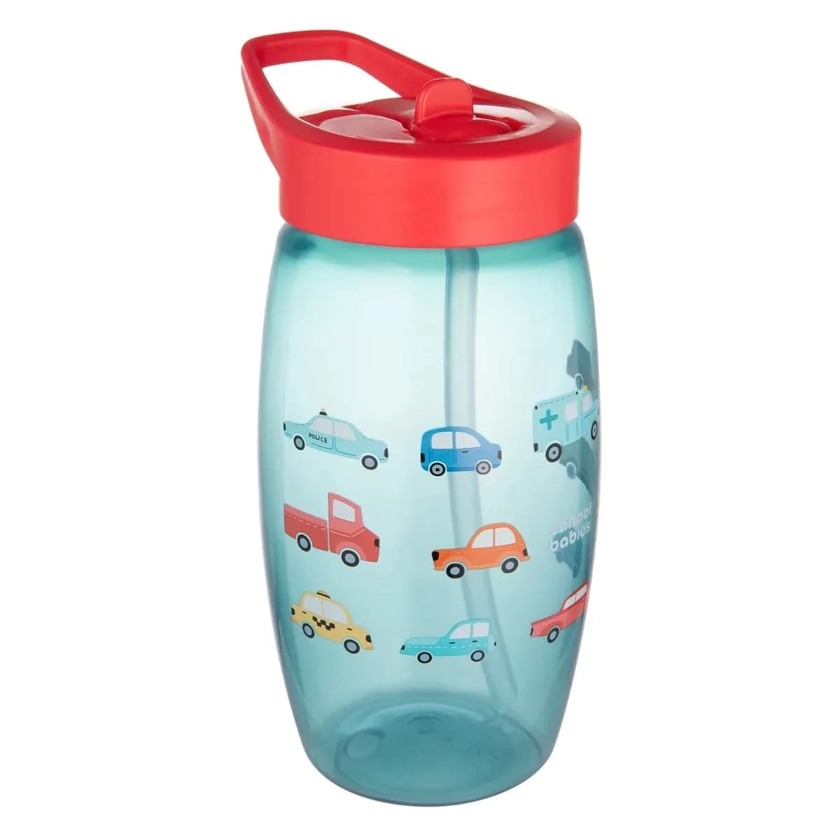 CANPOL BABIES GOURDE AVEC EMBOUT PLIABLE 400ML VOITURES BLEU-56/618_BLU