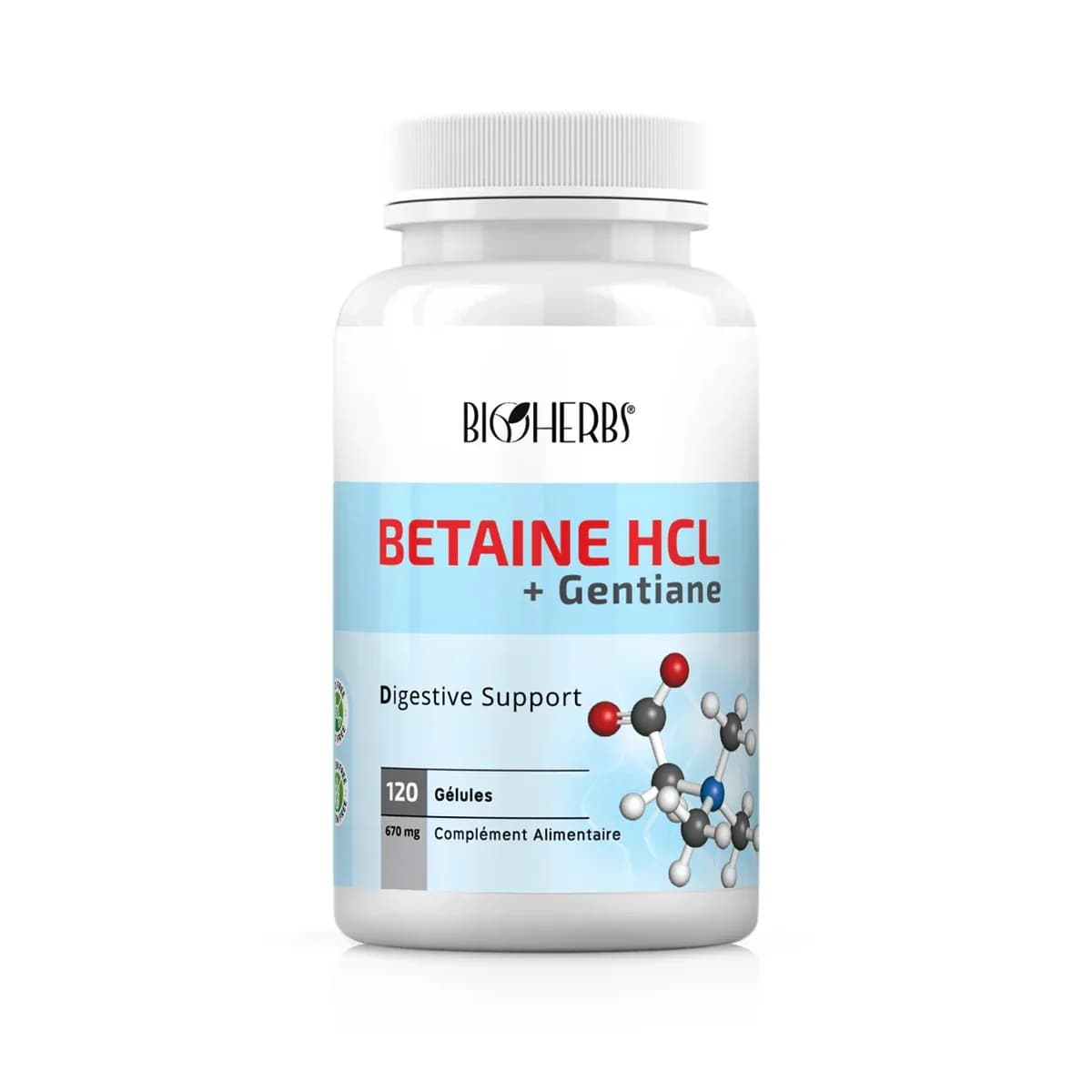 Bioherbs Betaine Hcl + Gentiane 120 Gelules