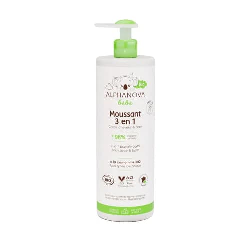 Alphanova Bebe Bio Moussant 3en1 Corps Cheveux Bain Moussant 400 ml