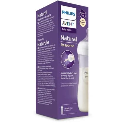 AVENT BIBERON NATURAL RESPONSE EN PLASTIQUE 3MOIS+ 330ML SCF906/01