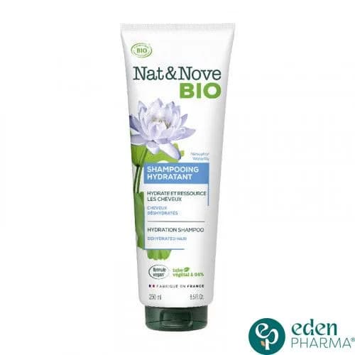 Nat&nove Bio Shampooing Hydratant a L'Extrait de Nenuphar pour Cheveux Deshydrates 250 ml