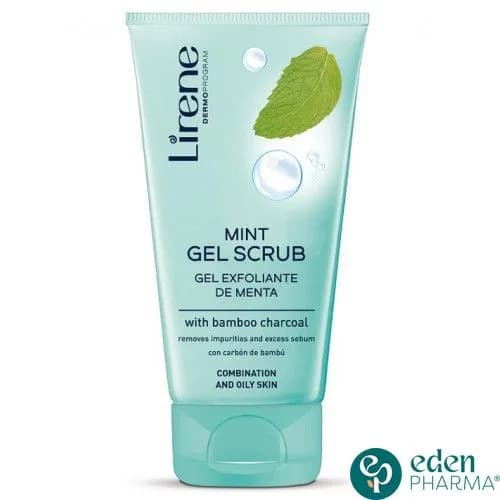 Lirene Gel Scrub Menthe au Charbon de Bambou, 150 ml